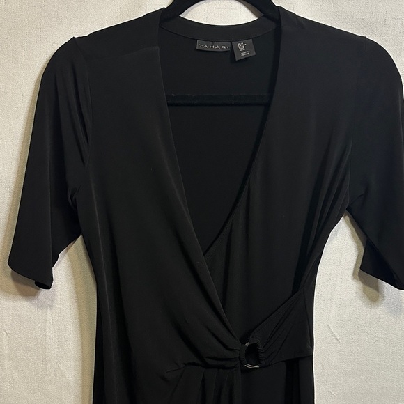 Tahari Black Wrap Dress - Picture 4 of 7